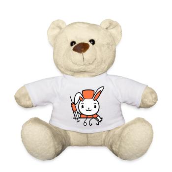 Hase Arzt Spritze Krankenschwester Krankenhaus - Teddy - Weiß - Vorne