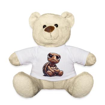 Grumpy cute cartoon turtle funny - Teddy Bear - white - Front