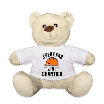 J'peux pas, j'ai chantier - Nounours - blanc - Devant