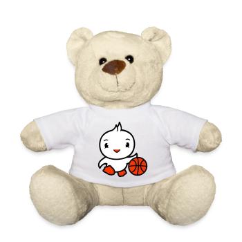 oiseau basket-ball jouer amusant ballon sports dribble - Nounours - blanc - Devant