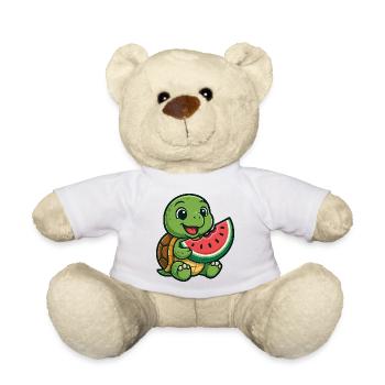 Süße Schildkröte mit Melone Sommer Design - Teddy - Weiß - Vorne