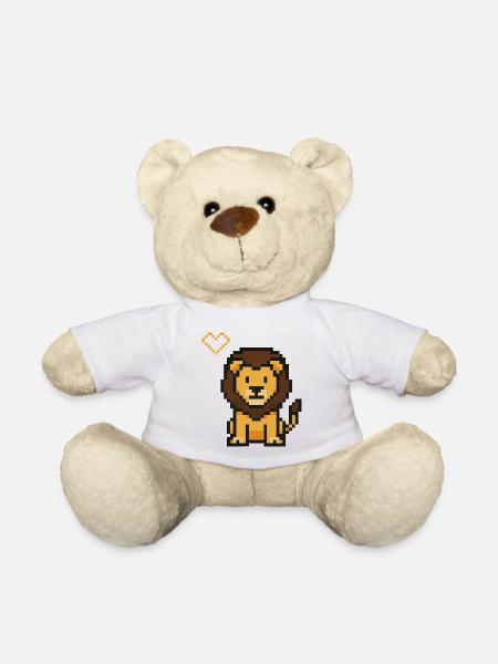Löwe Pixel - Teddy - Weiß