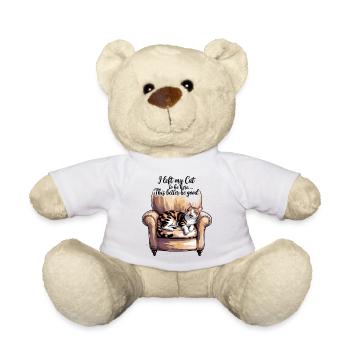 J’ai laissé mon chat pour être ici, il vaut mieux être bon - Nounours - blanc - Devant
