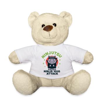 Ninja Cuddle Hippo - Teddy Bear - white - Front