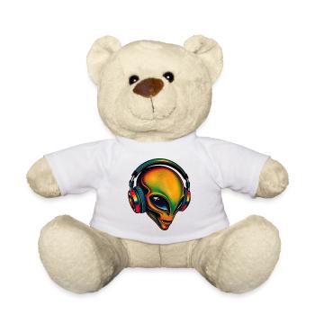 Tête d’extraterrestre multicolore - Nounours - blanc - Devant
