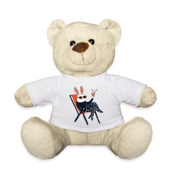 Beach Bunny – Chill Rabbit with Shades & Drink - Teddy Bear - white - Front