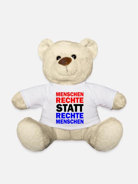 menschenrechte statt rechte menschen - Teddy - Weiß