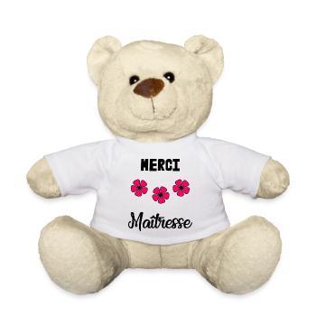 MISTRESS. MASTER. THANK YOU. THANK YOU MISTRESS. GIFT. - Teddy Bear - white - Front