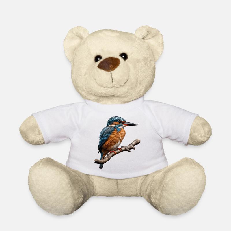 Lebendiger Eisvogel Natur Illustration - Teddy - Weiß