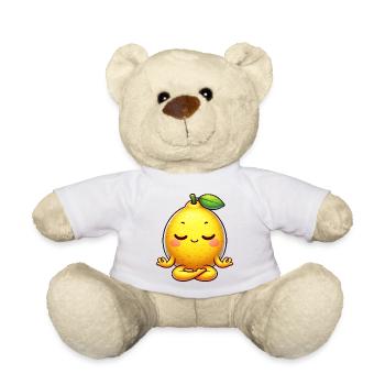 Dessin animé mignon Citron Yoga Relaxation Chill Relax - Nounours - blanc - Devant