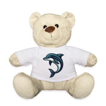 Dauphin sautant vague - Nounours - blanc - Devant