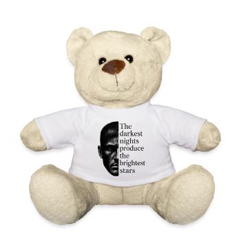 "Half face Light, Half Words" - Teddy Bear - white - Front