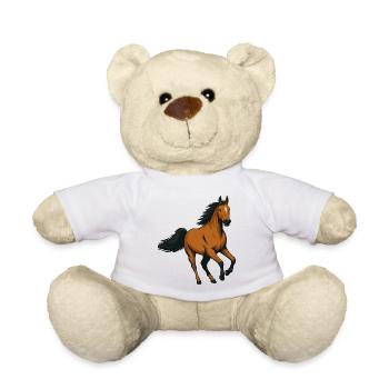 Galloping Amber Stallion - Teddy Bear - white - Front