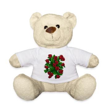 Elegant roses in bloom - Teddy Bear - white - Front