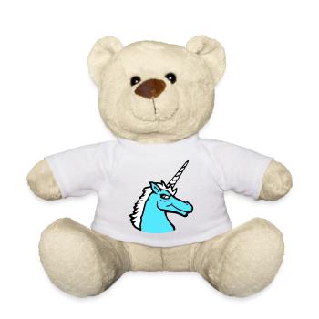 Licorne Cool Guy Sourire Maléfique Cheval de dessin animé - Nounours - blanc - Devant