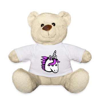 Einhorn Mädchen Hübsch Freundlich Cartoon Pferd - Teddy - Weiß - Vorne
