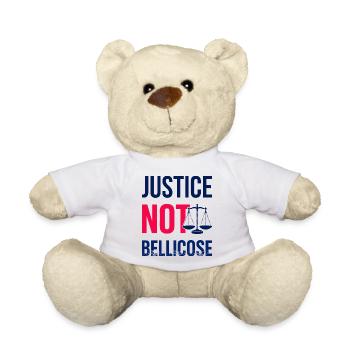 JUSTICE_NOT_BELLICOSE - Teddy Bear - white - Front
