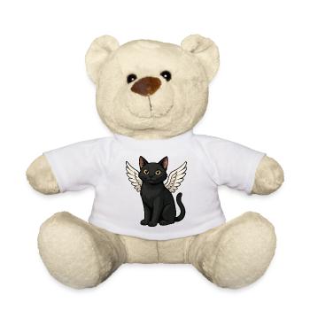 Chat Noir Ange Ailes Dessin Animé Céleste - Nounours - blanc - Devant