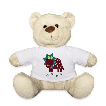 Dino Dinosaurier Fussspuren - Teddy - Weiß - Vorne