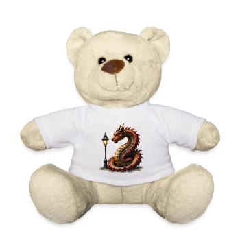 Dragon Steampunk avec lanterne - Nounours - blanc - Devant