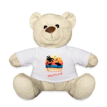 Beach Vacation Sunset Illustration - Teddy Bear - white - Front