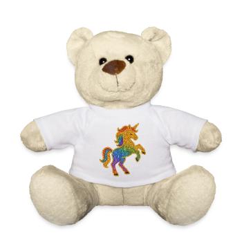 Glittering Rainbow Unicorn - Teddy Bear - white - Front