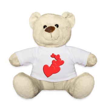 Coeurs mignons Love Design - Nounours - blanc - Devant