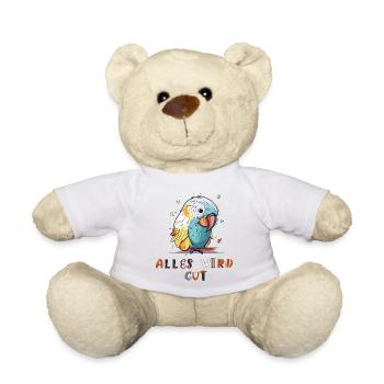 Colorful parrot, everything will be fine - Teddy Bear - white - Front