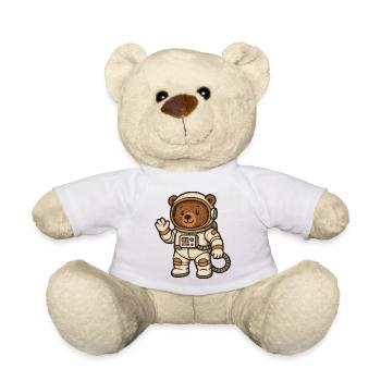 Cute bear in astronaut suit - Teddy Bear - white - Front