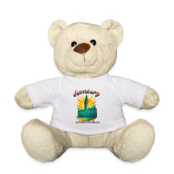 Hamburg Town Hall Shirt – Retro Architecture Design - Teddy Bear - white - Front