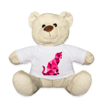 chat_lowpoly_Magenta - Teddy - Weiß - Vorne