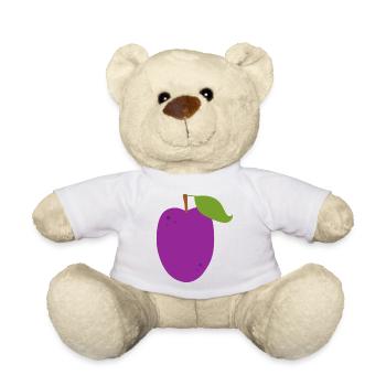 Vibrant Plum Fruit Illustration - Teddy Bear - white - Front