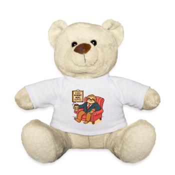 Chilliger Faultier im Businessoutfit - Teddy - Weiß - Vorne