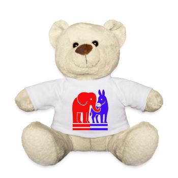 Elephant and Donkey USA - Nounours - blanc - Devant