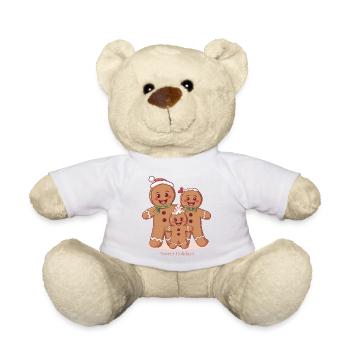 Sweet Holidays – Lebkuchenfamilie Xmas Design - Teddy - Weiß - Vorne