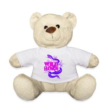 Wild Born Neon Snake with Bold Text - Teddy Bear - white - Front