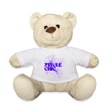 Vivid Botanical Monstera Leaf Design - Teddy Bear - white - Front