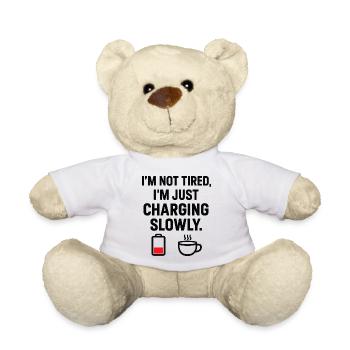 Humorous energy motif for coffee lovers - Teddy Bear - white - Front
