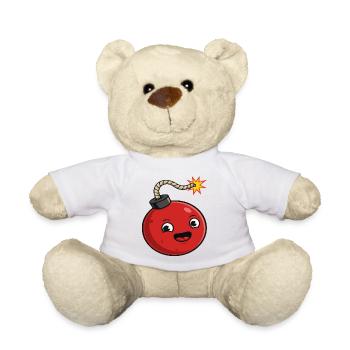 Cartoon Bomb with Cheerful Expression - Teddy Bear - white - Front