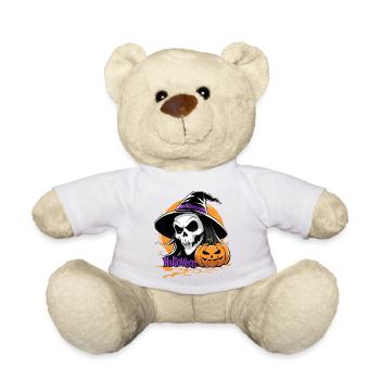 Hallowen_skull_and_pumpkin - Teddy - Weiß - Vorne