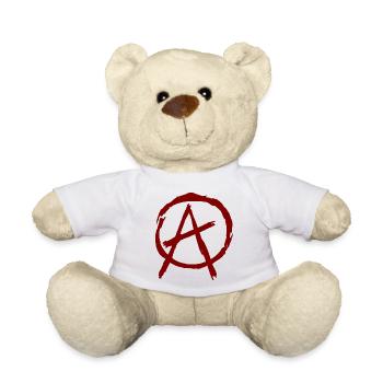 Anarchy symbol in circle - dark red - Teddy Bear - white - Front