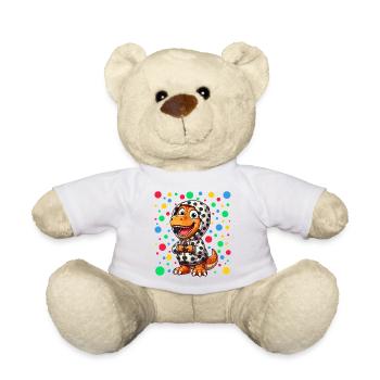 Spotty Dinosaur T-Shirt – Dotted Cute Dino Hoodie - Teddy Bear - white - Front