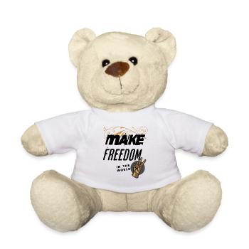 Friedenszeichen mit Florales Ornament - Teddy - Weiß - Vorne
