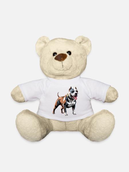 Bulldog - Cooles Low Poly Logo - Teddy - Weiß