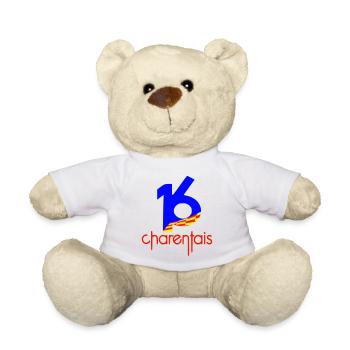 16 Charentais Blue Red - Teddy Bear - white - Front