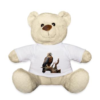 Imperial eagle on mossy branch - Teddy Bear - white - Front