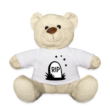 RIP Halloween Grabstein Silhouette - Teddy - Weiß - Vorne
