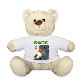 Ghost Boy Halloween Graffiti - Teddy Bear - white - Front