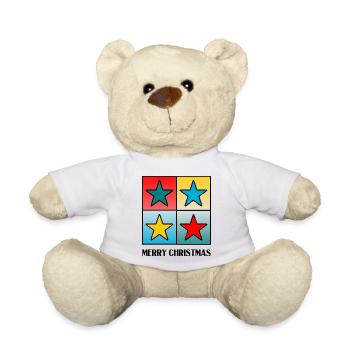 CHRISTMAS. MERRY CHRISTMAS. FIR. HAPPY NEW YEAR - Teddy Bear - white - Front