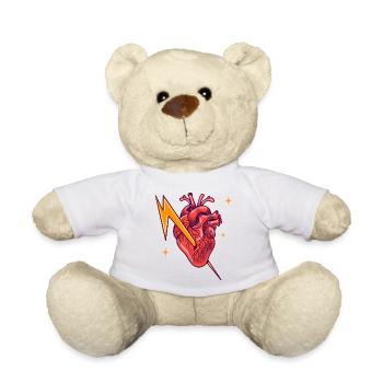 Elektrifiziertes Herz - Teddy - Weiß - Vorne
